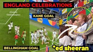Ed Sheeran and England fans reactions to Bellingham goal and Harry Kane goal vs Slovakia