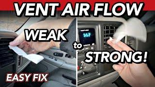 Low air flow from dash vents - FIXED! - Easy