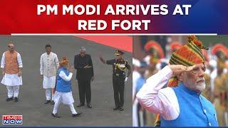 Prime Minister Narendra Modi Arrives At Red Fort, Set To Deliver 11th I-Day Speech In Row | Top News