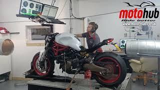 Ducati Monster 821 Dyno run, Decat & ECU Mapping