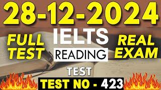 IELTS Reading Test 2024 with Answers | 28.12.2024  Test No - 423