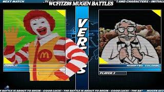 WCFITZ88 MUGEN Battles | Donald (Ronald) vs The Animated Colonel