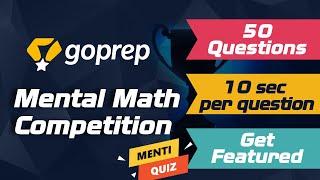 Goprep Mental Math Competition | Class 9 | Avi Sir | Goprep