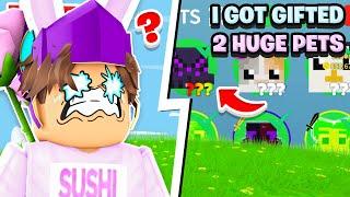  I Got GIFTED 2 HUGE Pets FREE... (Roblox Mining Clicker Simulator)