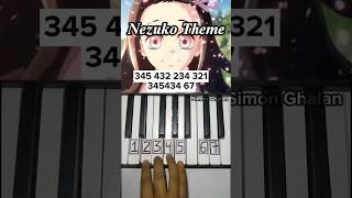 How to play Nezuko's Theme - Demon Slayer ( Easy Piano Tutorial ) #short #piano