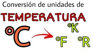 CONVERSIÓN DE UNIDADES de temperatura l °C a °K, °F y °Ra