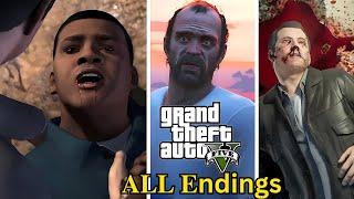 Grand Theft Auto 5 - All Endings (A, B, and C) |Saddest Ending |