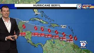 Beryl closes in on southeast Caribbean