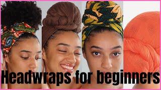 HEADWRAP TUTORIAL! 4 EASY STYLES | Natural Hair | AbbieCurls