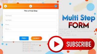 Multistep Form Using HTML CSS JS Step by Step | Bangla