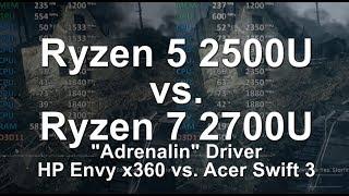 Ryzen 5 2500U vs. Ryzen 7 2700U. HP Envy x360 vs. Acer Swift 3. Gaming Review