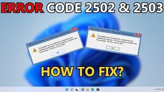 How to Fix Error Code 2503 and 2502 in Windows 10 | Error 2503 and 2502 Windows 10 (2023)