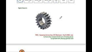 TNPSC - ENGINEERING SERVICES EXAM - MECHANICAL ENGINEERING - TAMIL - GEARS - FULL EXPLANATION