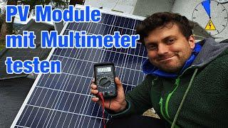 Gebrauchte PV Module mit Multimeter testen prüfen