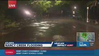 Major flooding at Nancy Creek in Atlanta