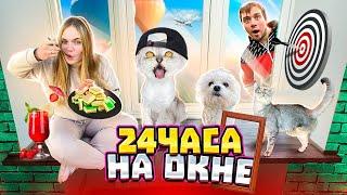 24 ЧАСА НА ПОДОКОННИКЕ С КОТАМИ И СОБАКОЙ! СЛЕЗАТЬ ЗАПРЕЩЕНО!