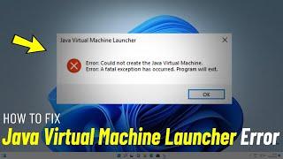 Fix Could not create the java virtual machine | How To Solve Java Virtual Machine Launcher Error ️