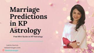 Marriage predictions in KP Astrology (KP Astrology Lessons in English)