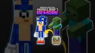 Use Craft Mods to remade Zombie into Sonic in Minecraft PE #minecraft #craftmods #sonic #zombie