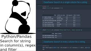 pandas dataframe search for string in all columns filter regex