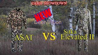 Compare ASAT Vs Sitka Elevated II hunting camo with my new simulated deer vision.