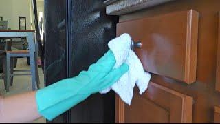 ASMR~ Cleaning the Cabinets with Spray and cloth:) No talking!!