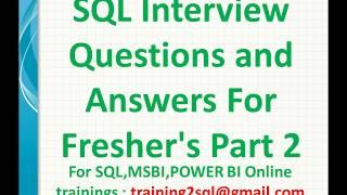 SQL interview questions and answers for freshers