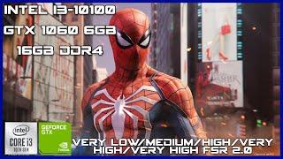 Spider-Man Remastered PC Benchmark With i3 10100 + GTX 1060 16GB DDR4