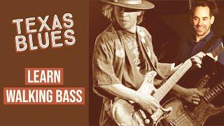 Texas Blues Walking Bass Lesson || Shuffle Blues (No.100)