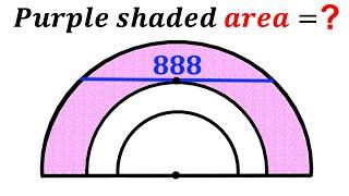 Can you find area of the Purple shaded Rainbow? | (Semicircles) | #math #maths | #geometry