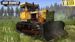 Spintires: MudRunner - T 130 Clearing Land With A Bulldozer