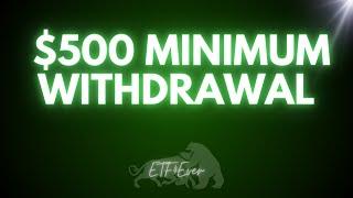 Lowered Minimum Withdrawal Amount for Faster Profits