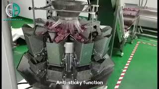 Frozen fruit weighing and packing machine