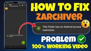 How to fix this folder has an android access restriction in zarchiver app problem