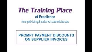 Prompt Payment Discounts on Supplier Invoices