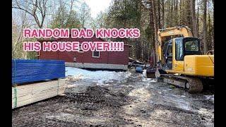 RANDOM DAD KNOCKS HIS HOUSE DOWN!!! / Lakefront cabin gets demolished and rebuilt.