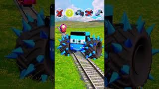 Angry Masha Train vs Big and Small McQueen Cars : Cringe Pixar cars! - BeamNG.drive