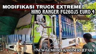 MODIFIKASI TRUK EXTREME TRUK TERBARU RANGER HINO FG 260 JS EURO 4 • NEW GEMBIRA KAROSERI JEPARA