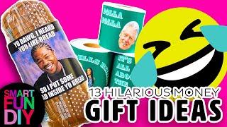 Gift Pranks!  13 HILARIOUS ways to give  GIFT CARDS + cash gifts + money  [Free Printables]