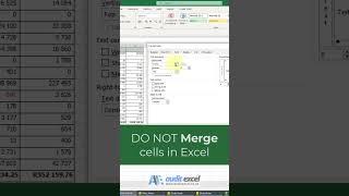 Don't merge cells in Excel- ever!