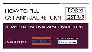 How to fill GSTR 9 - All Tables explained in detail