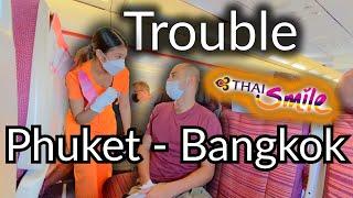 Flying from Phuket To Bangkok. Trouble flight! Travel to Suvarnabhumi Airport Thailand Now 2022