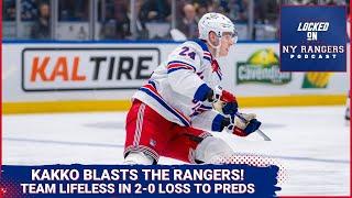 Kaapo Kakko BLASTS the Rangers! Blueshirts lose 2-0 to the last-place Nashville Predators