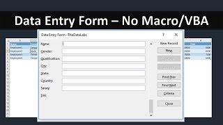 How to Create a Data Entry Form without VBA - No Macro Required