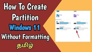 How to Create Partition in Windows 11 Without Formatting Tamil | Split Disk Space | Gobi_Muthu