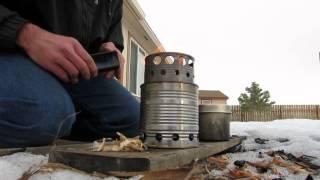 Homemade Bushbuddy Stove Burn and Boil Test