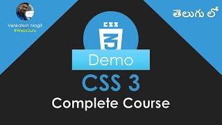 CSS3 Complete Course Demo #VenkateshMogili #WebGuru