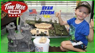 Father and Son Pretend Play Plastic Army Men Bedroom Battle  with Goo Jitzu Masters
