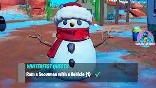 Ram a Snowman With a Vehicle (1) | Fortnite Winterfest 2021 Quests