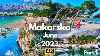 Makarska Dalmatia Croatia 4K UHD Beach and Promenade Summer Walking Tour Part 1